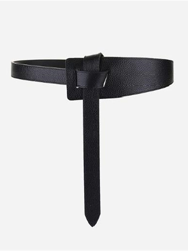 Wide Belt Party Street Dailywear Daily Black White Belt Pure Color Red Brown Khaki Fall Winter for Women