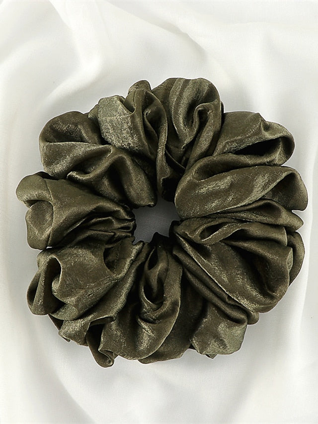 Plain Malaysian Bunch Hair Tie Women Silk Linen Ribbon Wrist Shawl Muslim Hijab Bonnet Volumizing Scrunchie Headband for Women