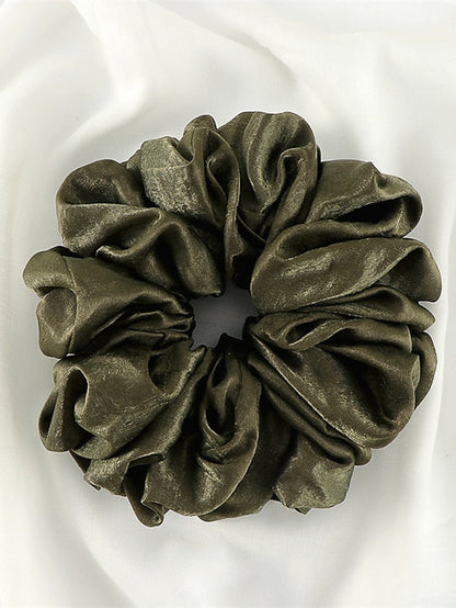 Plain Malaysian Bunch Hair Tie Women Silk Linen Ribbon Wrist Shawl Muslim Hijab Bonnet Volumizing Scrunchie Headband for Women
