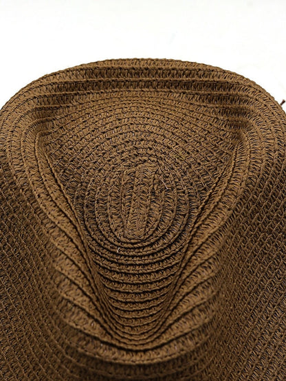 Ethnic Style Hat Cowboy Men Straw Panama Hat Belt Cow Decorate Wide Brimmed Hats For Summer Khaki Women Hat New Arrival for Women
