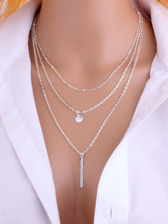1pc Long Necklace For Party / Evening Gift Alloy Coin Bar Star for Women