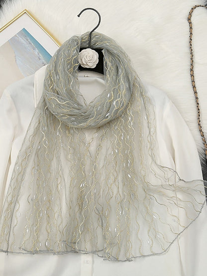 Satin Scarves Daily Holiday Waves Chiffon Bohemia Sunscreen Outdoor Wedding 1 PC for Women