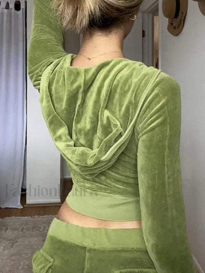 Velvet Zip Up Hoodie