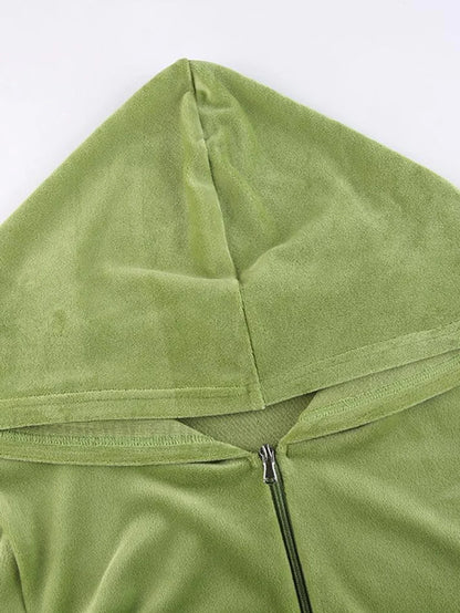 Velvet Zip Up Hoodie