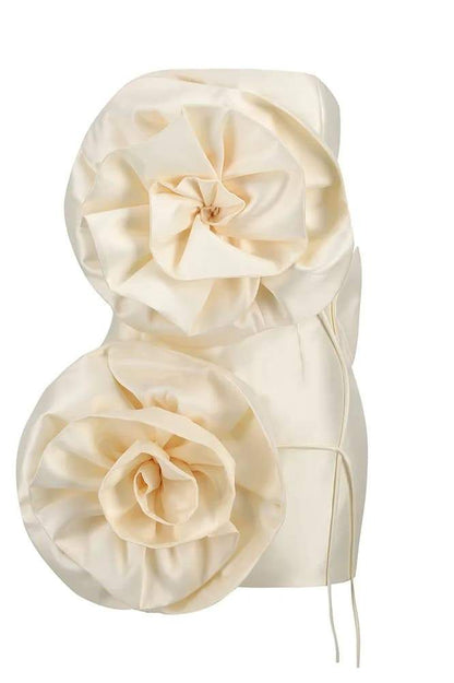 Minivestido sin tirantes con flores de Venus