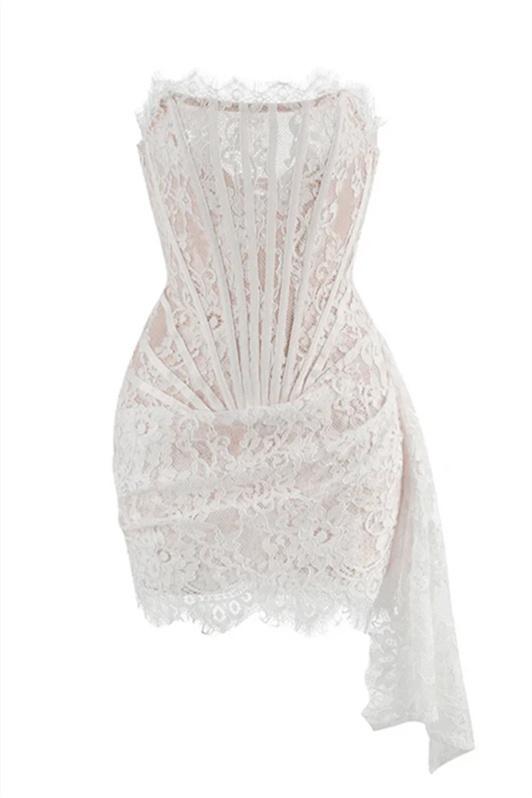 Minivestido con corsé de encaje sin tirantes Venus