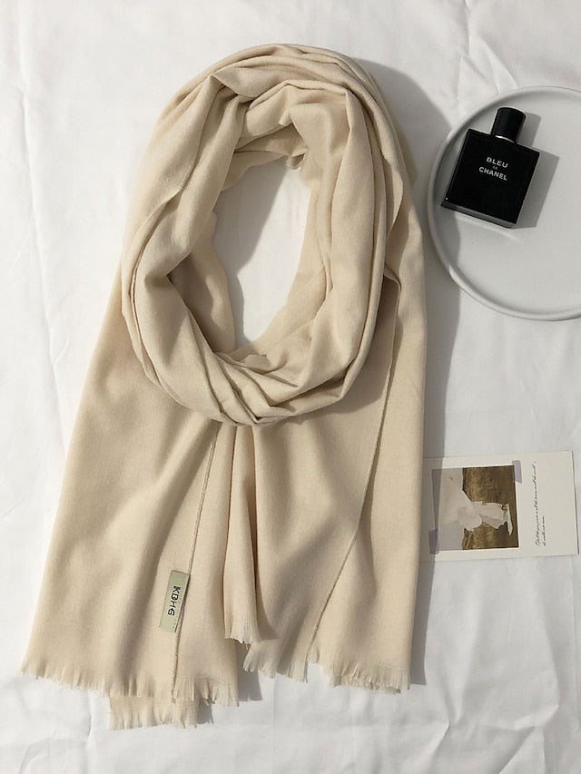 Shawls & Wraps Party Black Scarf Pure Color / Basic / Red / Fall / Winter / Imitation Cashmere for Women