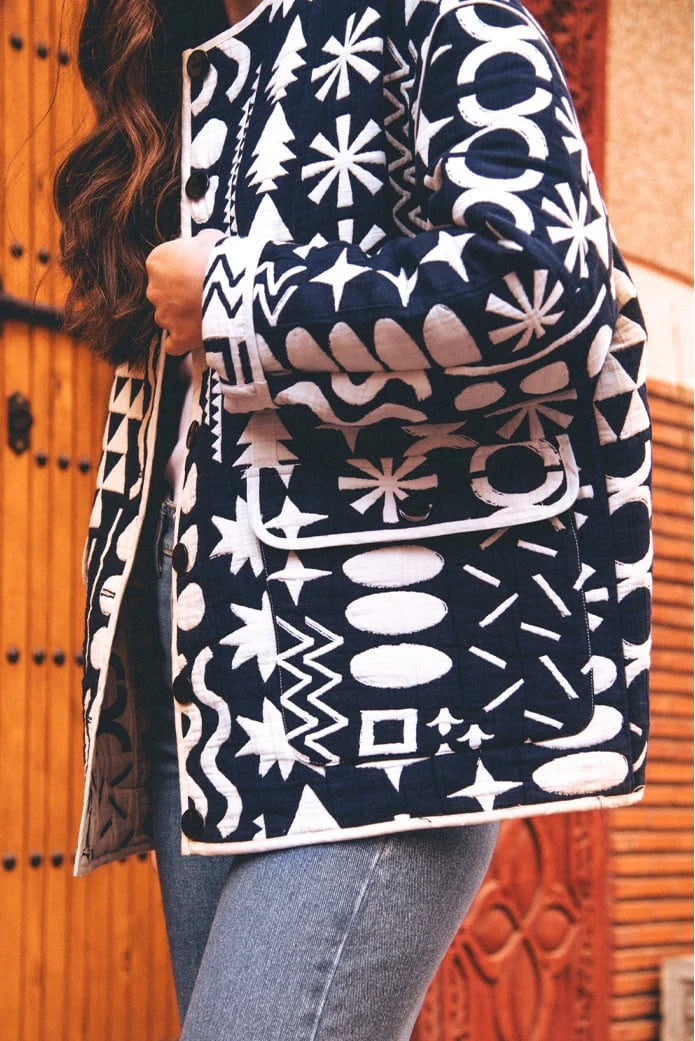 Chaqueta acolchada con estampado floral