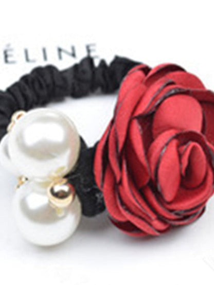 1pc Hair Ties Scrunchie For Street Daily Holiday Handmade Pearl Fabric Light Pink Light Purple Green for Women