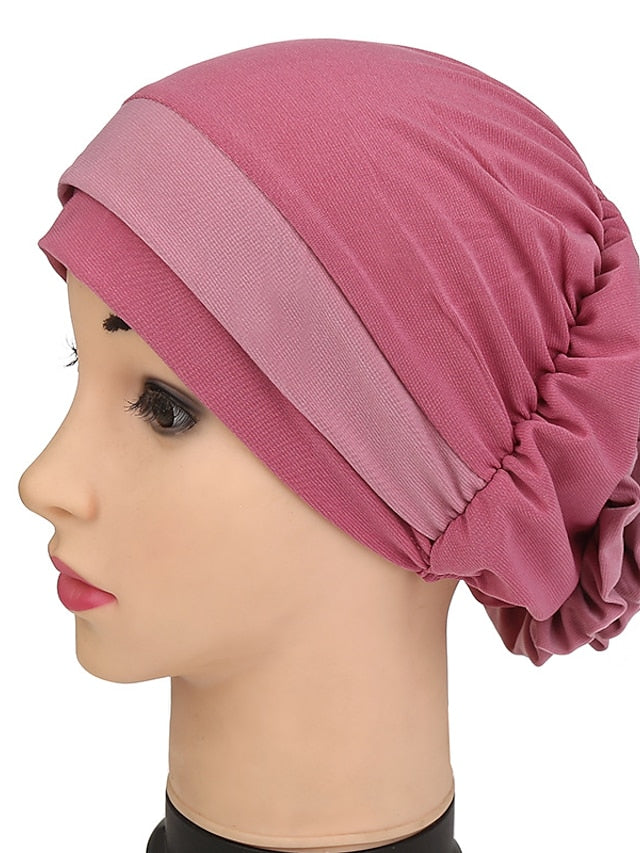 Stretch Inner Hijab Caps Muslim Hat Turban Femme Musulman Turbante Ready To Wear Hijab Bonnet Flower Indian Headwrap Loss Hair Cover for Women