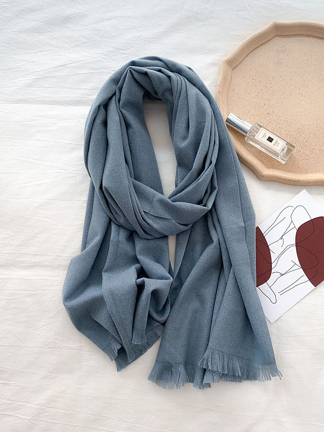 Shawls & Wraps Party Black Scarf Pure Color / Basic / Red / Fall / Winter / Imitation Cashmere for Women