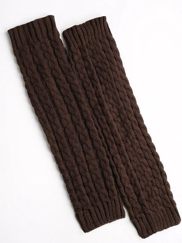 Leg Warmers Boot Cuffs Home Work Daily Solid Color Polyester Spandex Basic Casual Classic Warm Casual 1 Pair for Women