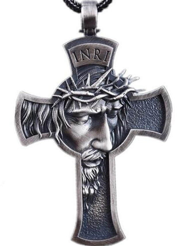 1PC Pendant Necklace For Men's Street Daily Alloy Cross for Women