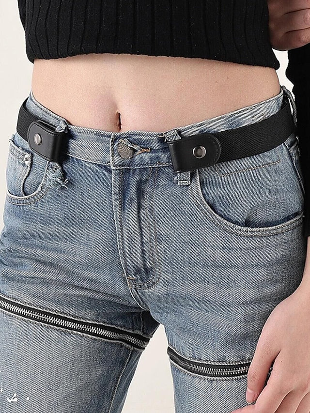 Unisex PU Buckle Belt PU Leather Buckle Free Plain Casual Classic Party Daily Black Coffee for Women