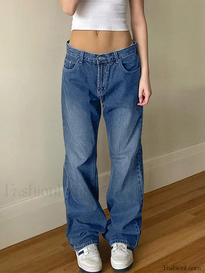Vintage Blue Wash Boyfriend Jeans