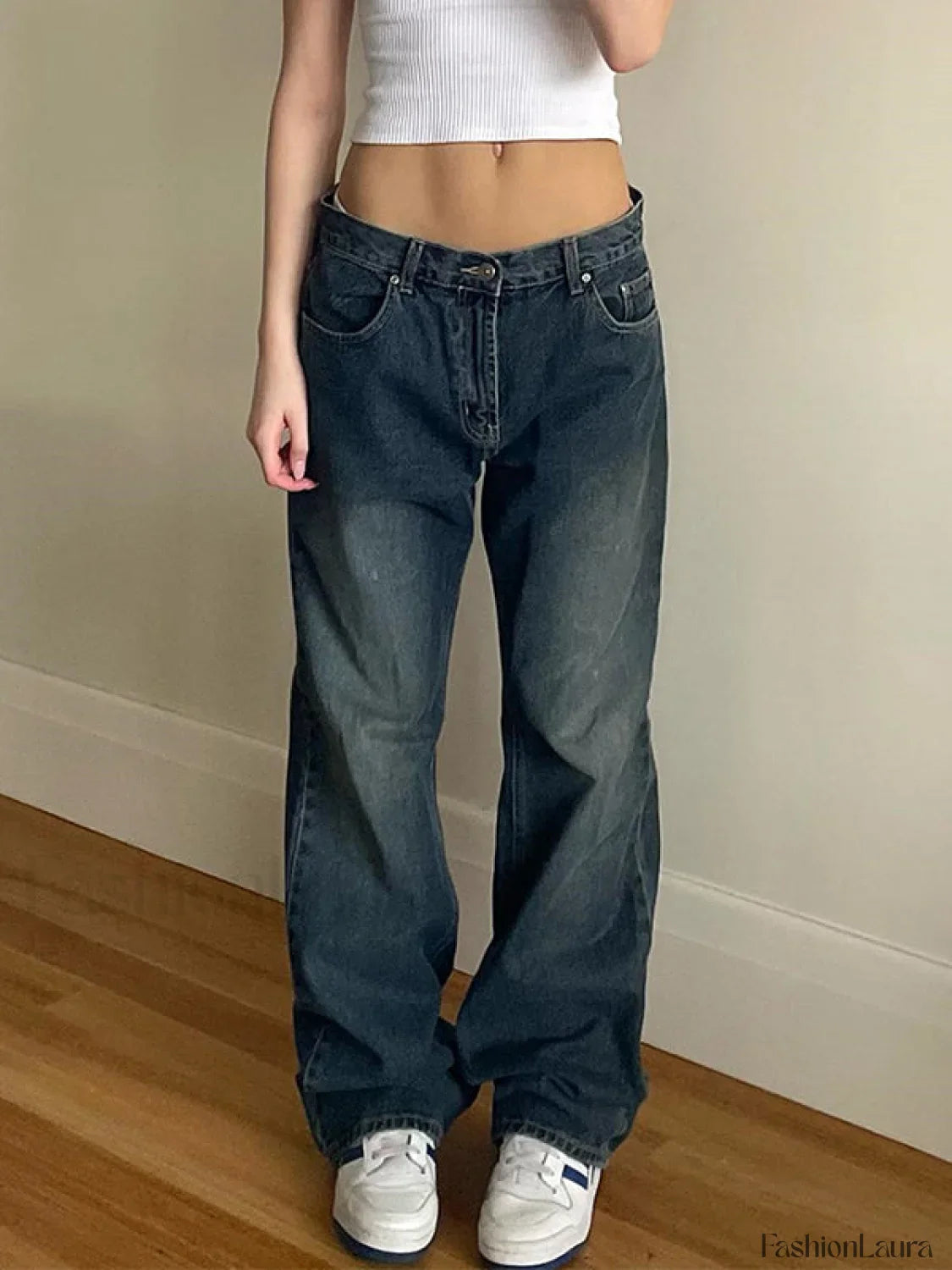 Vintage Blue Wash Boyfriend Jeans
