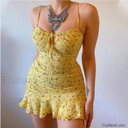 Vintage Camisole Backless Mini Dress
