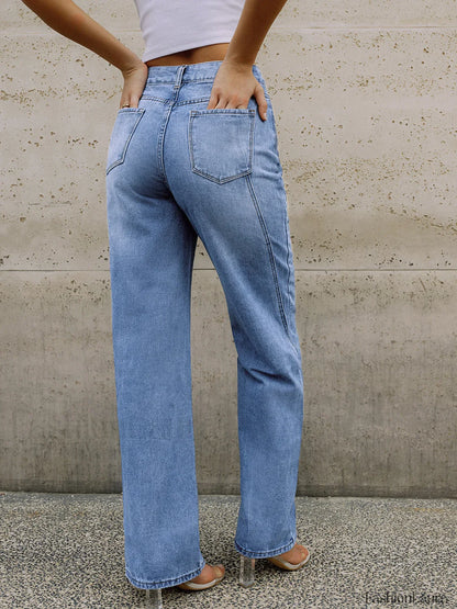 Vintage Denim Straight Leg Pants