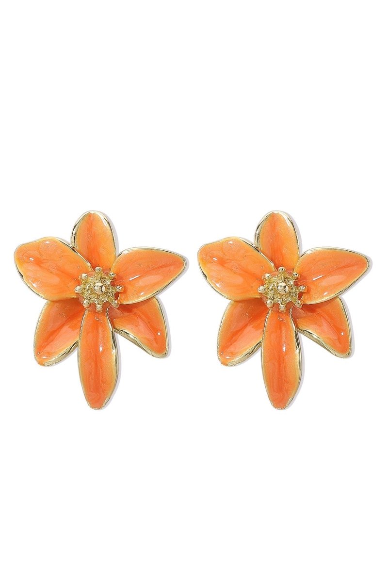 Pendientes vintage de flores esmaltadas