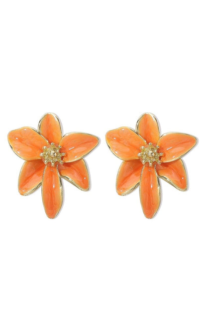 Pendientes vintage de flores esmaltadas