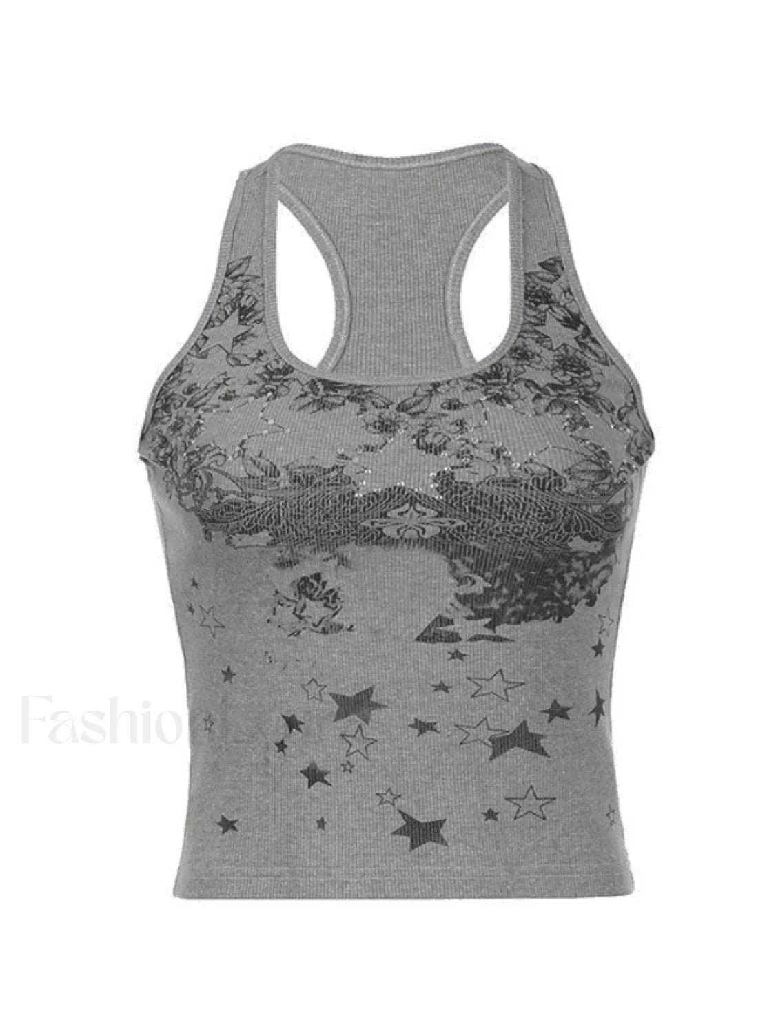 Vintage Floral Star Print Tank Top