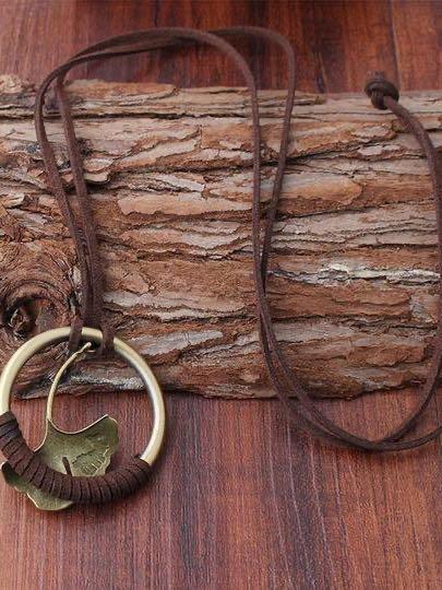 Vintage Ginkgo Leaf Alloy necklace for Women