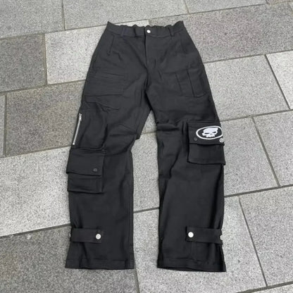 Vintage Gothic Skull Embroidered Trouser