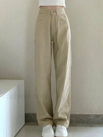 Vintage Khaki Straight Leg Boyfriend Jeans