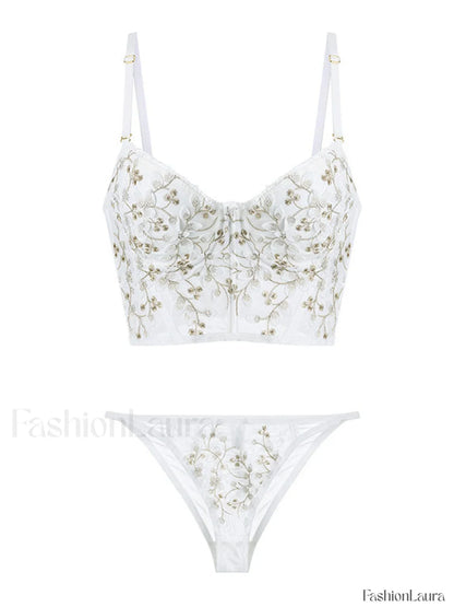Vintage Lace Embroidery Bustier