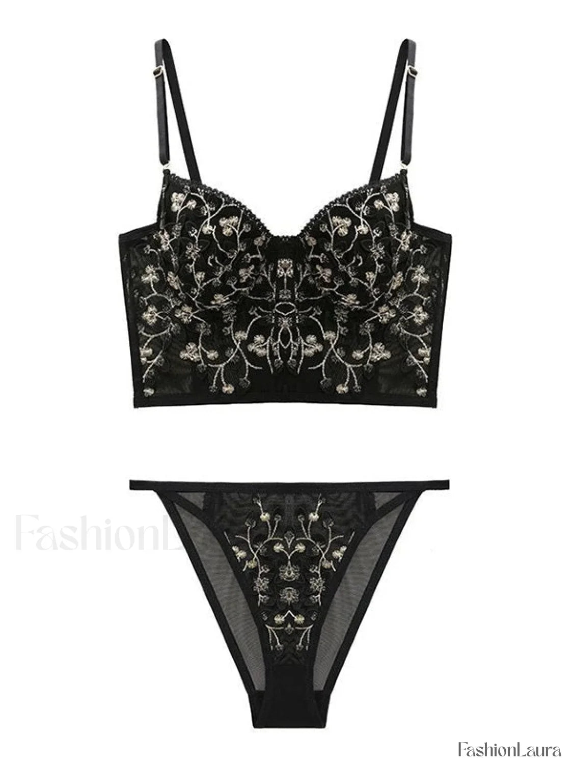 Vintage Lace Embroidery Bustier