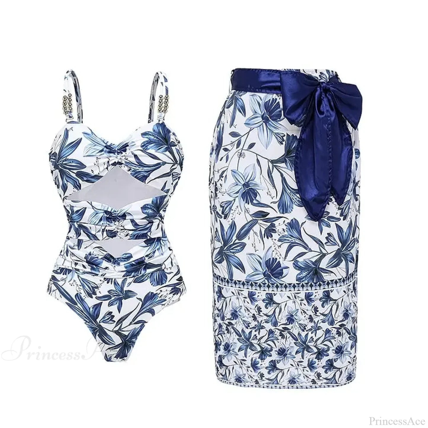 Vintage Printed Sarong Two Piece Set