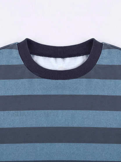Vintage Striped Pullover Sweatshirt