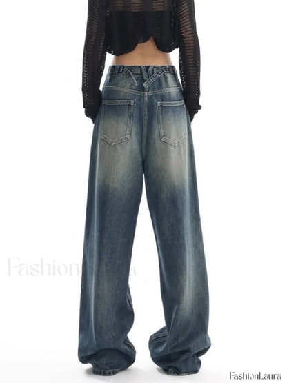 Vintage Wash 90's Trendy Baggy Boyfriend Jeans