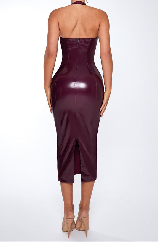 Rocio Midi Dress- Cherry Lacquer
