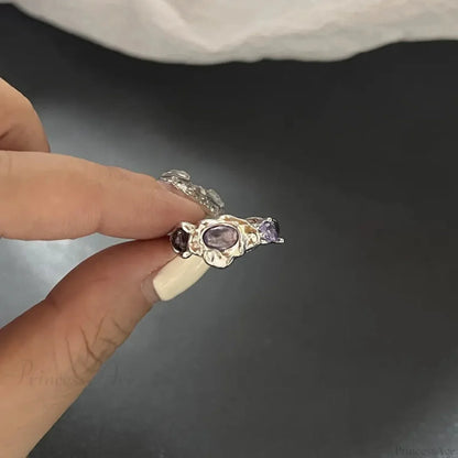 Vivid Stone Drip Rhinestone Gothic Ring