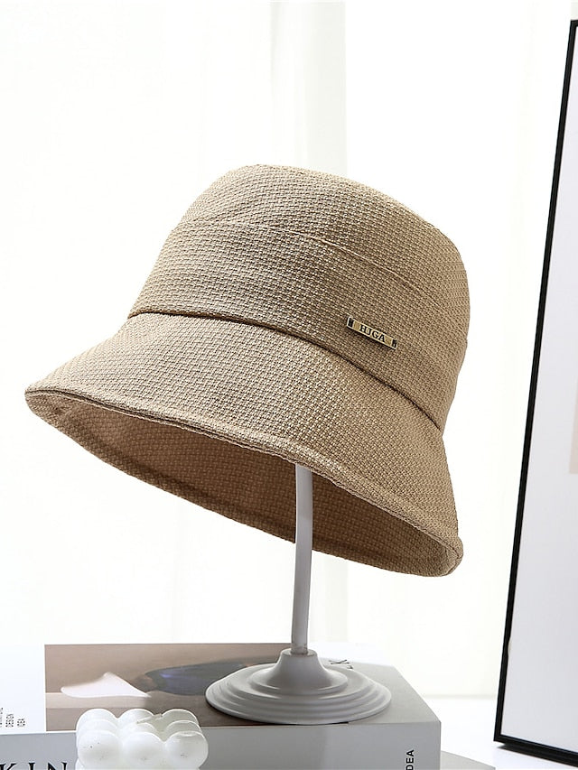 Sun Hat Bucket Cloche Hat Daily Holiday Solid / Plain Color Cloth Casual Breathability Outdoor Comfortable 1 pcs for Women