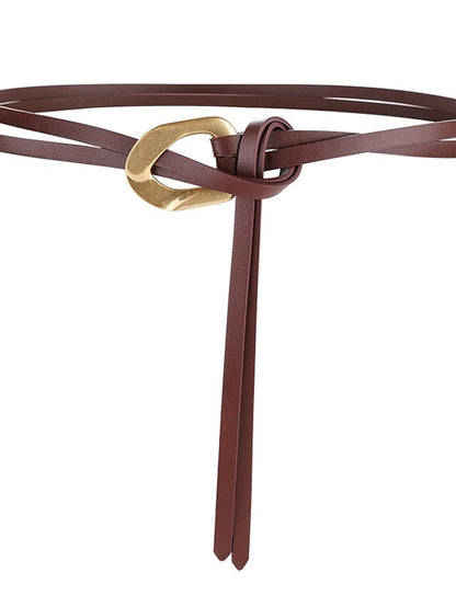 Skinny Belt Party Street Dailywear Daily Coffee Black Belt Pure Color White Fall Winter Spring Summer for Women