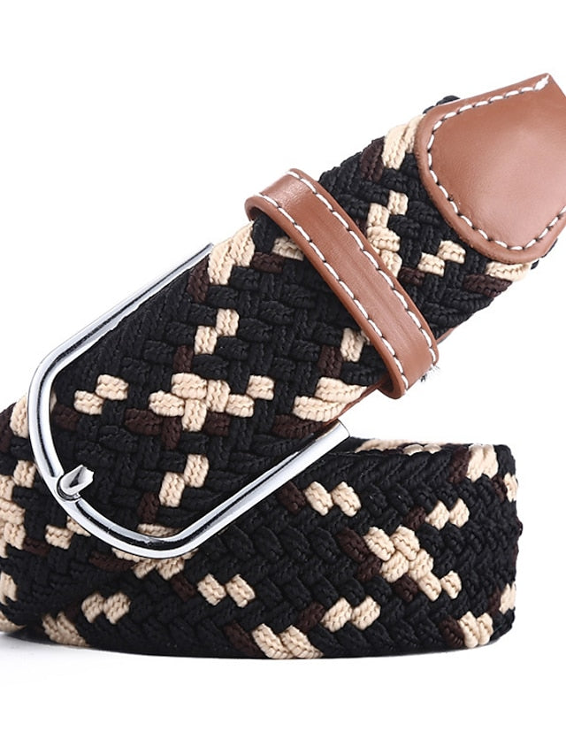 Belt Canvas leather Black And White Blue and White Blue white red Black rice coffee Black Waist Belt Street Casual Color Block / Spring / Summer / Winter for Women