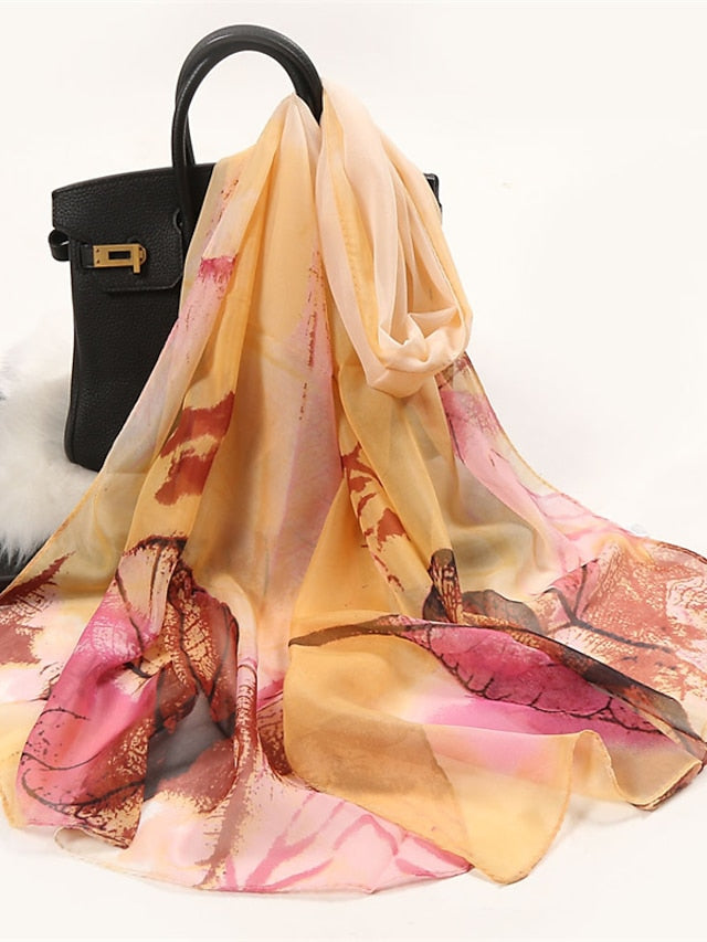 Flower Wrap Shawl Stole Scarf Scarves Holiday Thin Fashion Scarf for Female for Women