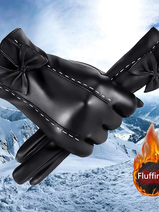 Touchscreen Gloves Warm Winter Gloves Gift Daily Solid / Plain Color PU Leather Simple 1 Pair for Women