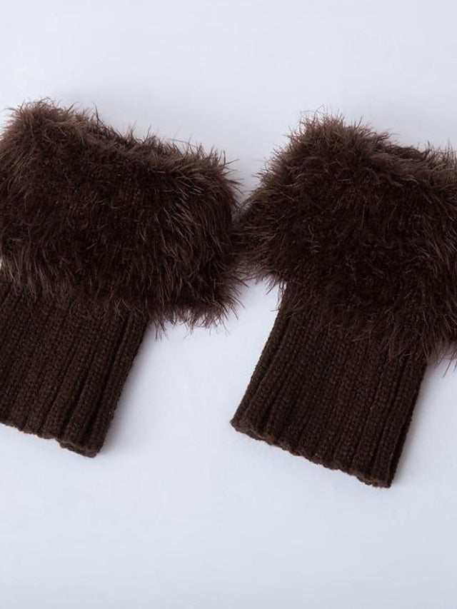 Leg Warmers Boot Cuffs Work Daily Solid Color Acrylic Fibers Basic Classic Warm 1 Pair for Women