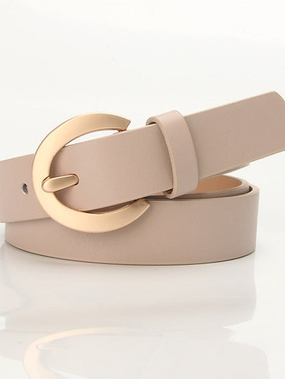 Unisex PU Buckle Belt PU Leather Prong Buckle D-ring Casual Classic Gift Daily White Black Orange Brown for Women