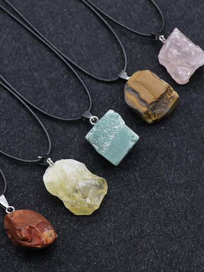 Europe And The United States New Original Stone Pendant Multi-Color Agate Stone Necklace for Women