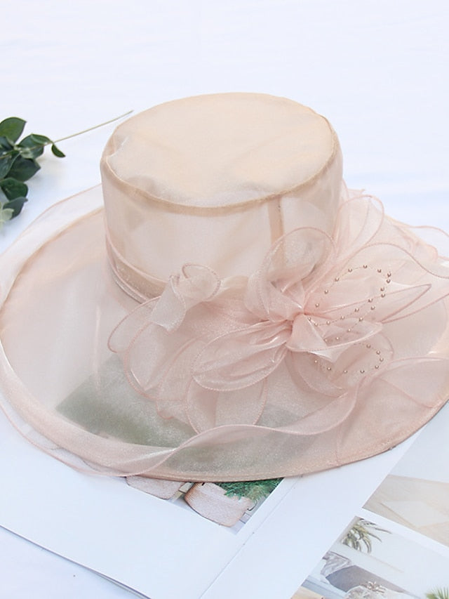 Party Hat Party Wedding Special Occasion Flower Solid Color Wine Black Hat / White / Fall / Winter / Spring / Summer for Women