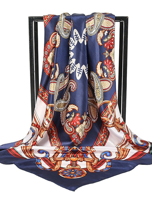 1PC 90*90cm Party / Evening Daily Square Scarf Fashion Beach Women Head Silk Wrap Spring Summer Shawl Ladies Foulard Bandanna Muffler for Women