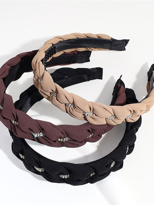 1PC Headbands Reinstone Headband For Daily Holiday Fabric Black for Women