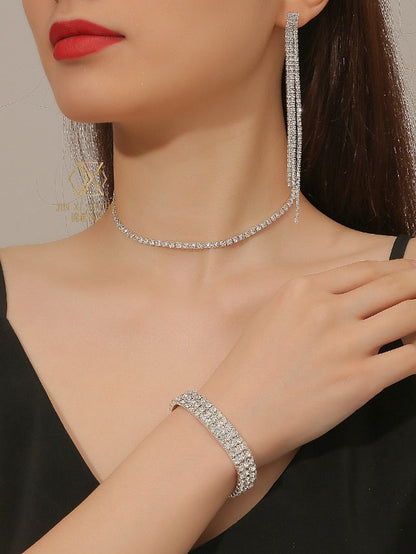 3pcs Jewelry Set For Party Evening Rhinestone Alloy for Women