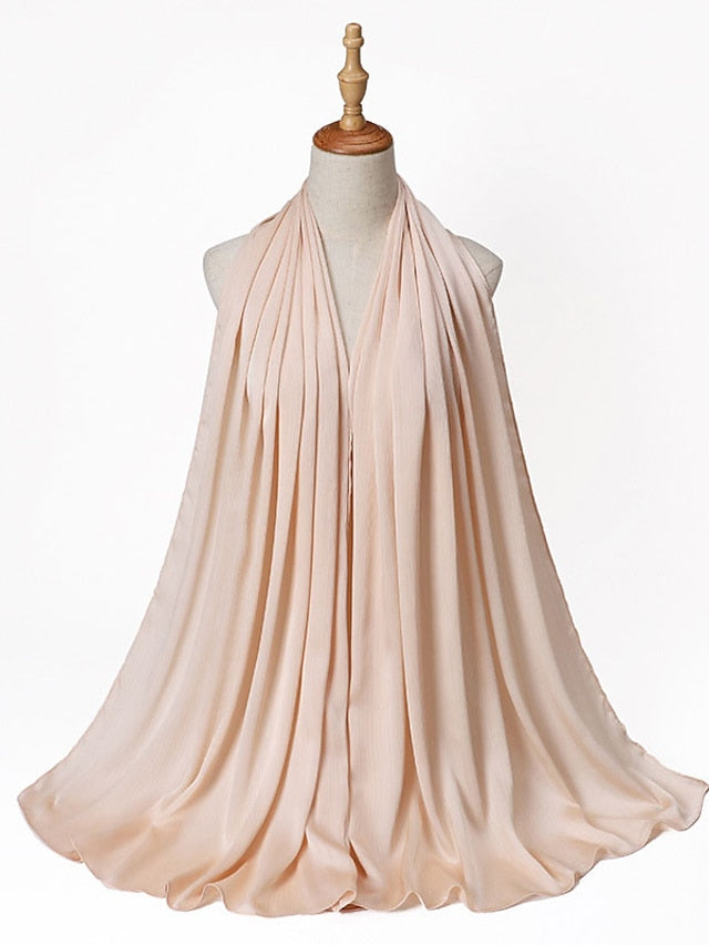 Muslim Scarf Crinkled Shawl Women Abaya Solid Hijab Ramadan Hijabs For Woman Abayas Dress Turban Instant Scarf for Women