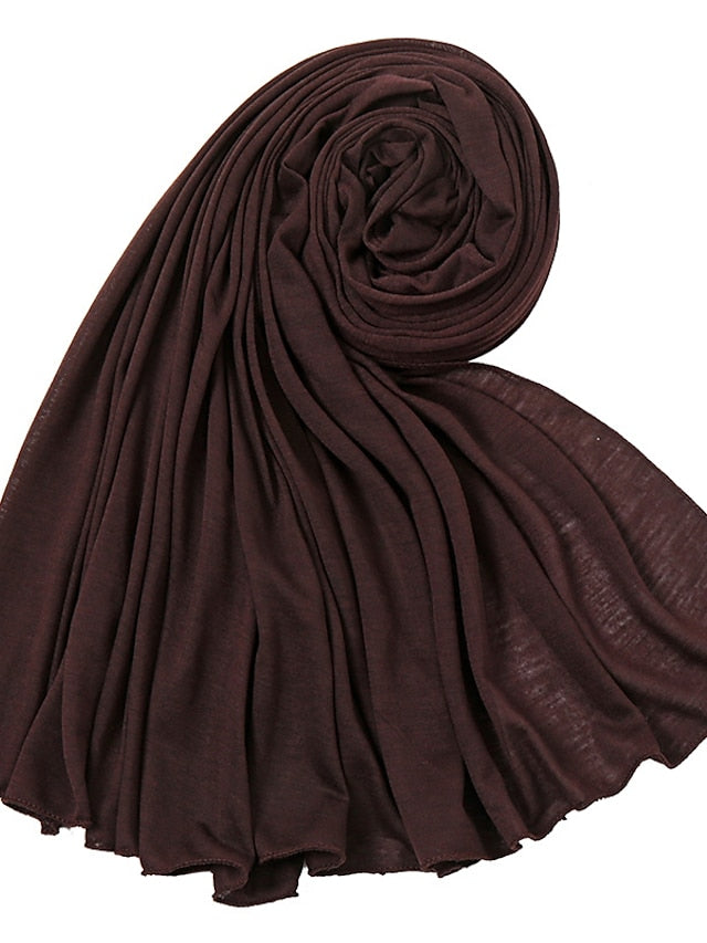 180x80CM Modal Cotton Jersey Hijab Scarf Women Muslim Shawl Plain Soft Islamic Turban Hair Tie Head Wrap Arab Scarves Headband for Women