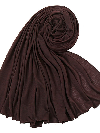 180x80CM Modal Cotton Jersey Hijab Scarf Women Muslim Shawl Plain Soft Islamic Turban Hair Tie Head Wrap Arab Scarves Headband for Women